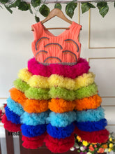 Load image into Gallery viewer, BT1560 Rainbow Theme Birthday Frock
