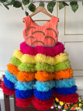Load image into Gallery viewer, BT1560 Rainbow Theme Birthday Frock
