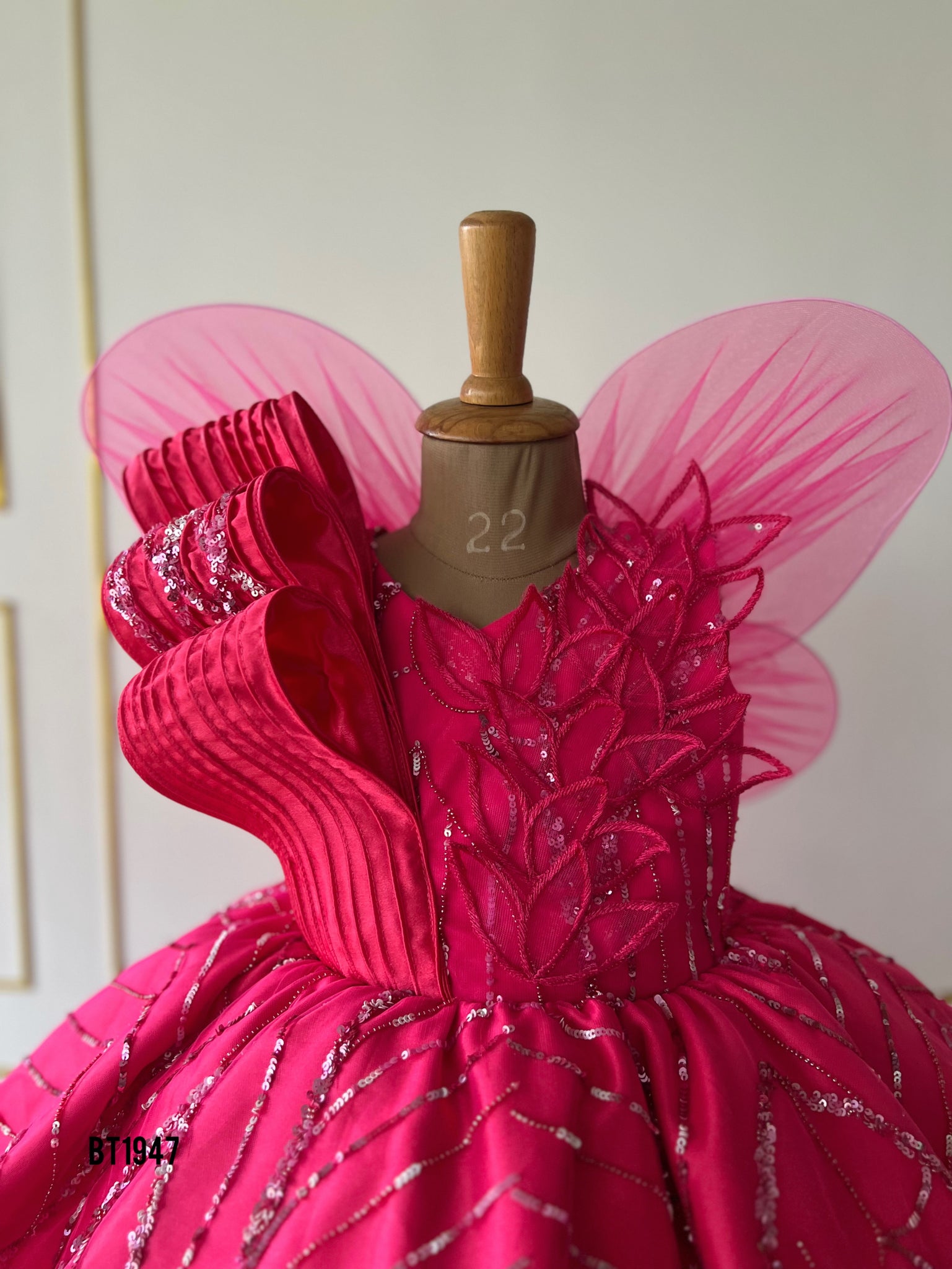 BT1947 Enchanting Hot Pink Butterfly Dress BabyTeen Fashion BT1947 Enchanting Hot Pink Butterfly Dress BabyTeen Fashion