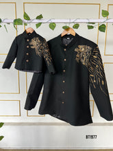 Load image into Gallery viewer, BT1977 Bold Black &amp; Gold Dad-Son Royal Ensemble 🖤👑
