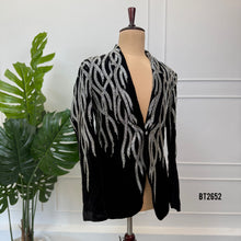 Load image into Gallery viewer, BT2652 Luxury Black Velvet Crystal Embellished Designer Blazer for Boy
