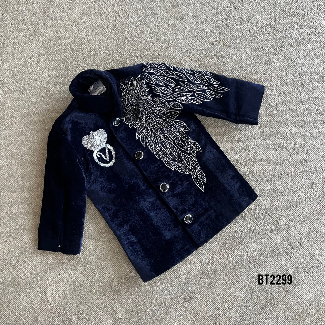 BT2299 🦚 Midnight Majesty Velvet Set – A Regal Look for Your Prince! 👑✨