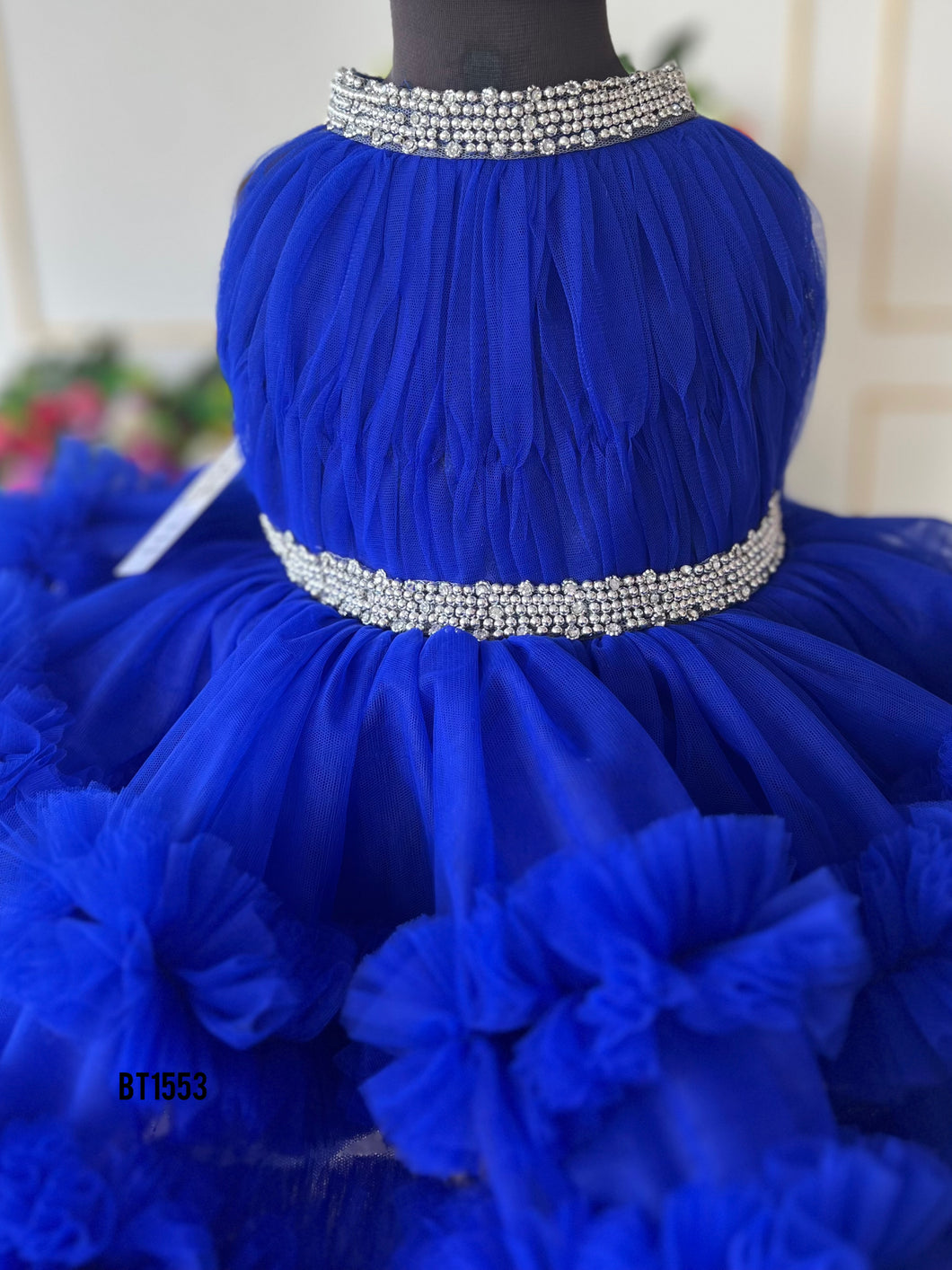 BT1553 Ruffle Halter Neck Birthday Frock