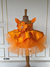 Load image into Gallery viewer, BT2008 🌼 Radiant Orange Flower Dress – Perfect for Birthday Sparkles! ✨🌸
