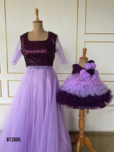 Load image into Gallery viewer, BT797 👗Royal Purple Mom &amp; Baby Duo – Celebrate in Style! 👑💜
