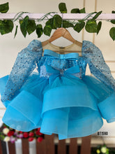 Load image into Gallery viewer, BT1590 Pastel Bling Party Wear Frock For Baby Girls
