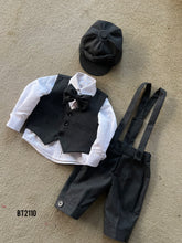 Load image into Gallery viewer, BT2100 Dapper Black Party Wear Suit Set for Little Boys🎩✨
