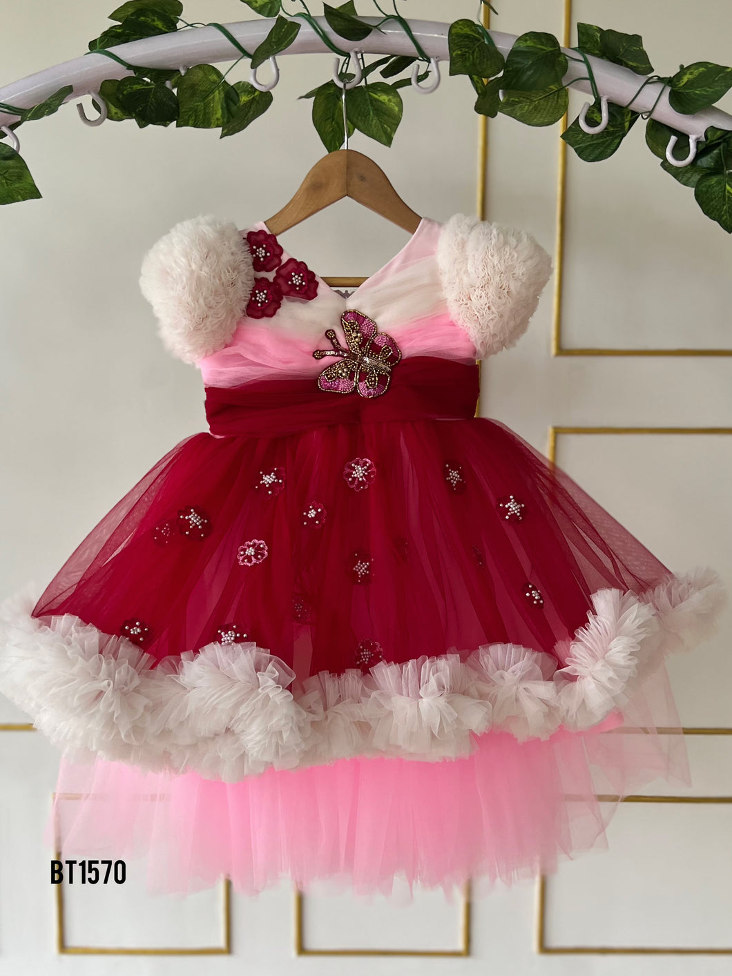 BT1570 Flowers and Butterfly Theme Vibrant Party Wear