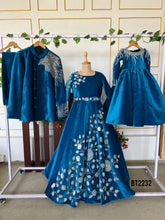 Load image into Gallery viewer, BT2232 🌟 Royal Blue Majesty: Family Twinning Ensemble for Grand Celebrations 🎭👑
