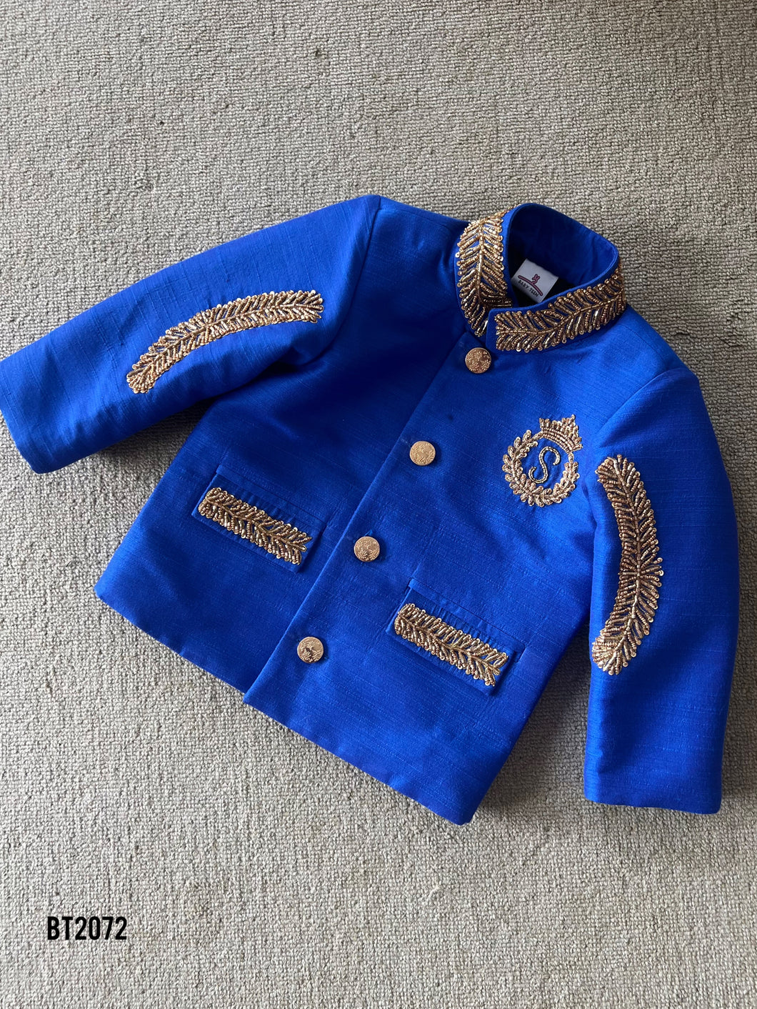 BT2072 🎩 Royal Blue Charm  Boys Party Wear Jhodpuri 👑