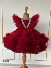 Load image into Gallery viewer, BT2013 💎 Ruby Red Glam Dress – A Sparkling Choice for Your Little Star 🌟❤️
