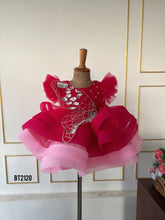 Load image into Gallery viewer, BT2120 🎉 Radiant Red Delight: Customizable Dress for Little Stars! 🌟
