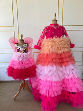 Load image into Gallery viewer, BT1830 Cascade of Colors Dress &amp; Mommy Match Set - Unite in Style
