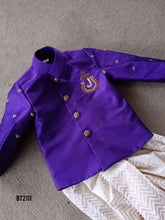 Load image into Gallery viewer, BT2111 Royal Purple Ethnic Set with Dhoti for Little Boys 👑✨

