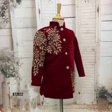 Load image into Gallery viewer, BT2632 Royal Red Embroidered Sherwani for Baby Boy | Luxury Birthday &amp; Wedding Party Wear
