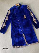Load image into Gallery viewer, BT2209  Majestic Blue Velvet Stylish Boys Party Wear Blazer – Elegant &amp; Trendy   ✨👑
