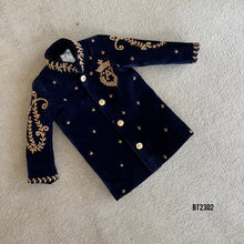 Load image into Gallery viewer, BT2302 🦸‍♂️ Divine Baby Hanuman Birthday Sherwani – Celebrate Your Little Hero’s Big Day! 🎉✨
