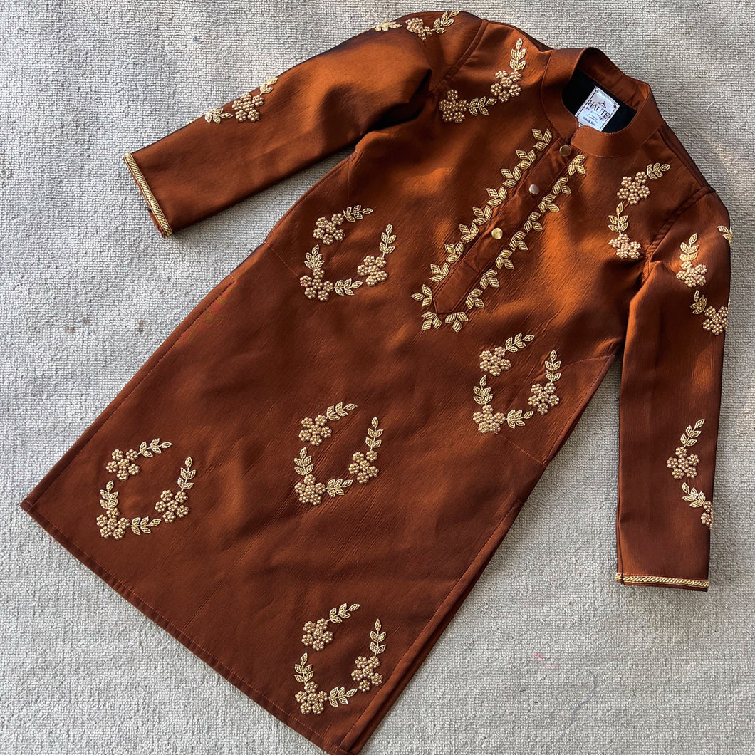 BT2190 Golden Leaf Kurta: A Royal Touch for Your Little Gentleman 🌟👦