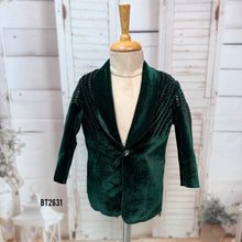 Load image into Gallery viewer, BT2631 Emerald Velvet Party Blazer for Baby Boy | Luxury Birthday &amp; Wedding Outfit
