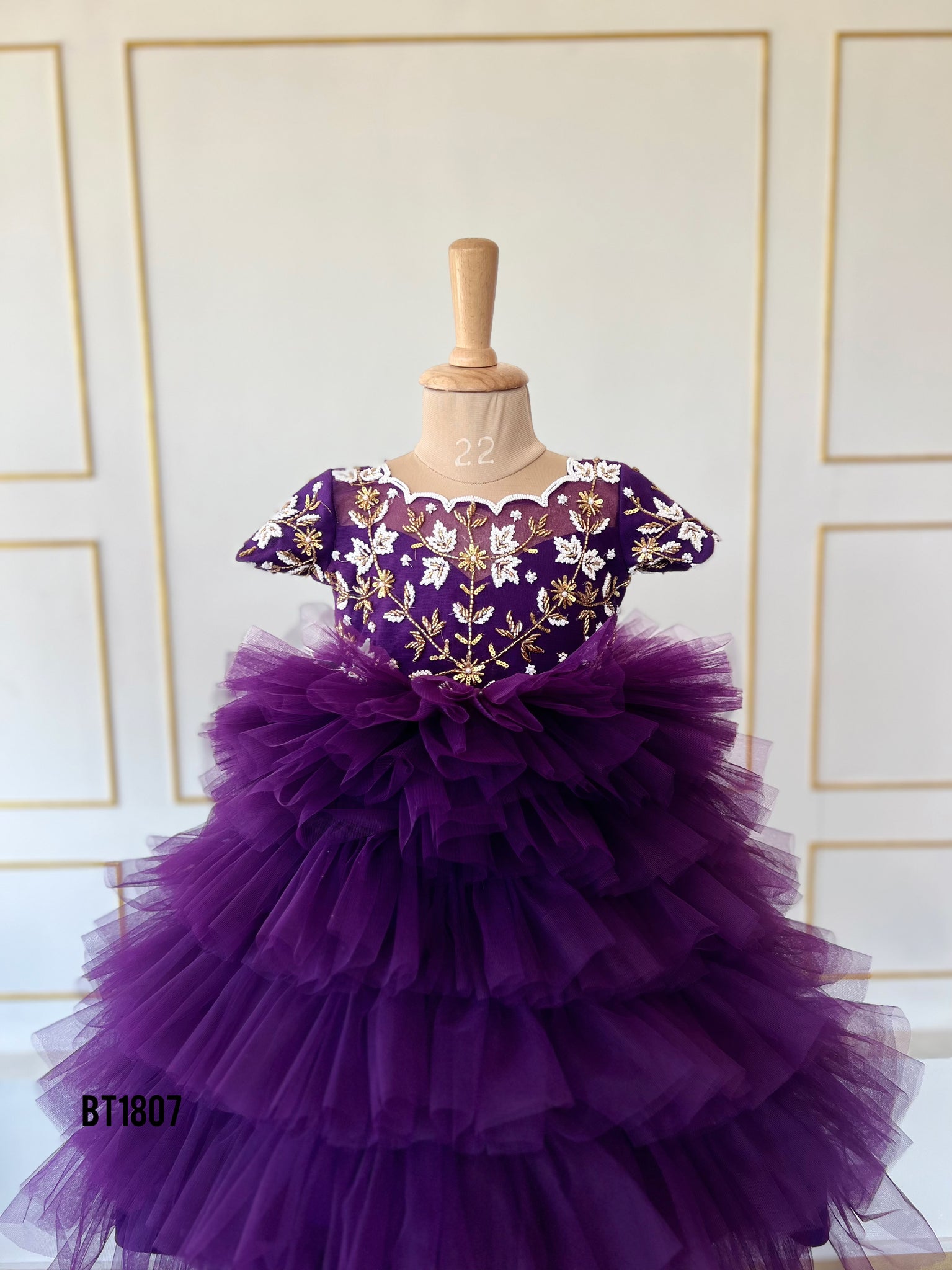 BT1807 Twilight Twirl: Royal Purple Tulle Princess Dress