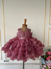 Load image into Gallery viewer, BT2113 Glamorous Rose Pink Bloom Dress with Sparkling Bow 🌹✨
