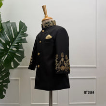Load image into Gallery viewer, BT2664 Royal Black Designer Sherwani for Boys
