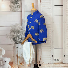 Load image into Gallery viewer, BT2514 Royal Blue Designer Baby Boy Elephant Embroidered Party Jacket
