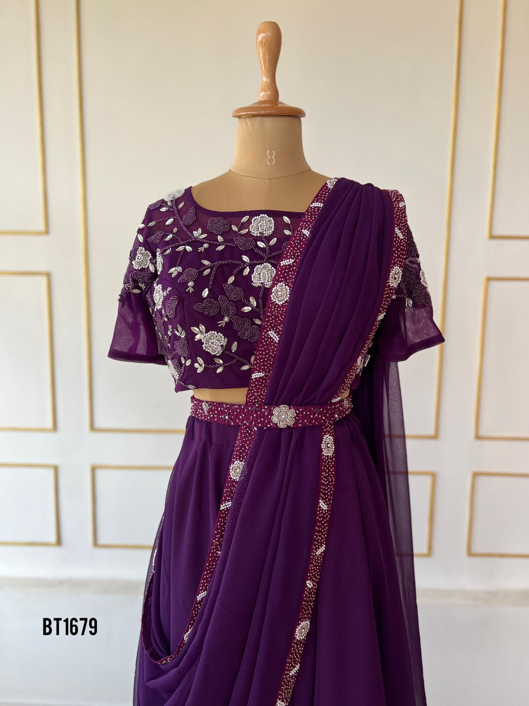 BT1679 Designer Gown For Mother For Twinning