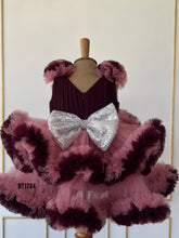 Load image into Gallery viewer, BT1784 Twilight Sparkle Festive Dress - Bordeaux Bliss
