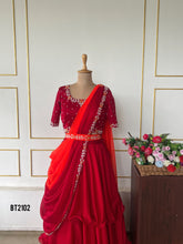 Load image into Gallery viewer, BT2102  Elegant Red-Orange Lehenga for Radiant Moms 🌹✨
