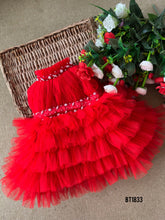 Load image into Gallery viewer, BT1833 Radiant Ruby: Baby&#39;s Ruffle Fiesta Dress

