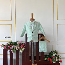 Load image into Gallery viewer, Bt2356 Mint Green Boys Party Wear Blazer Suit with Bow Tie – Birthday &amp; Reception Outfit

