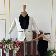 Load image into Gallery viewer, Bt2358 White &amp; Black Boys Tuxedo Suit – Birthday, Wedding &amp; Party Outfit
