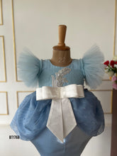 Load image into Gallery viewer, BT1768 Sky Blue Tulle Party Dress with Sparkling Swan Appliqué
