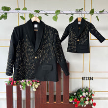 Load image into Gallery viewer, BT2334 🖤 Dapper Black Dad-Son Blazer Set – The Ultimate Showstopper! 🎩✨
