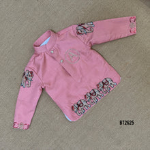 Load image into Gallery viewer, BT2665 Pink Elephant Embroidery Kurta Dhoti Set for Baby Boy | Luxury Birthday &amp; Traditional Outfit
