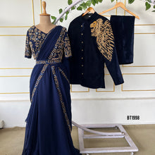 Load image into Gallery viewer, BT1998 🌟 Regal Family Combo – Embroidered Elegance for Moms &amp; Dads 💙🦁
