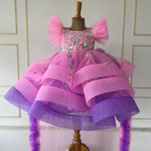 Load image into Gallery viewer, Sparkling Pink and Purple Party Dress for Baby Girls
