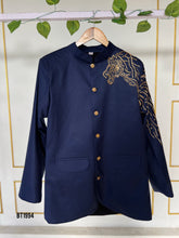 Load image into Gallery viewer, BT1994 🦁 Dad Fierce Royalty – The Bold Lion Embroidered Sherwani for Dad💙
