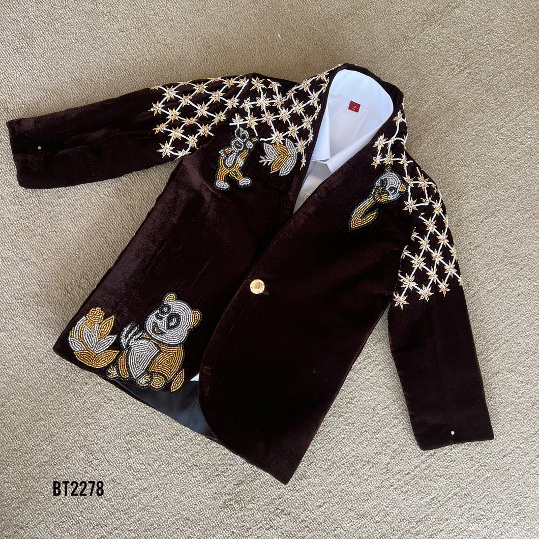 BT2278 Playful Panda Velvet Suit – A Charming Look for Your Little Star! 🌟🎉