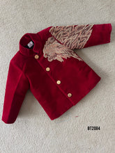 Load image into Gallery viewer, BT2084 🦁 Crimson Majesty: Bold Red Party Wear Jacket for Young Royals 🦁
