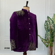 Load image into Gallery viewer, BT2565 Men’s Royal Velvet Sherwani | Groom Wear | Premium Party &amp; Wedding Outfit

