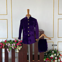 Load image into Gallery viewer, BT2314 👑 Royal Majesty Velvet Jacket – Timeless Elegance for Your Little King! 💜✨
