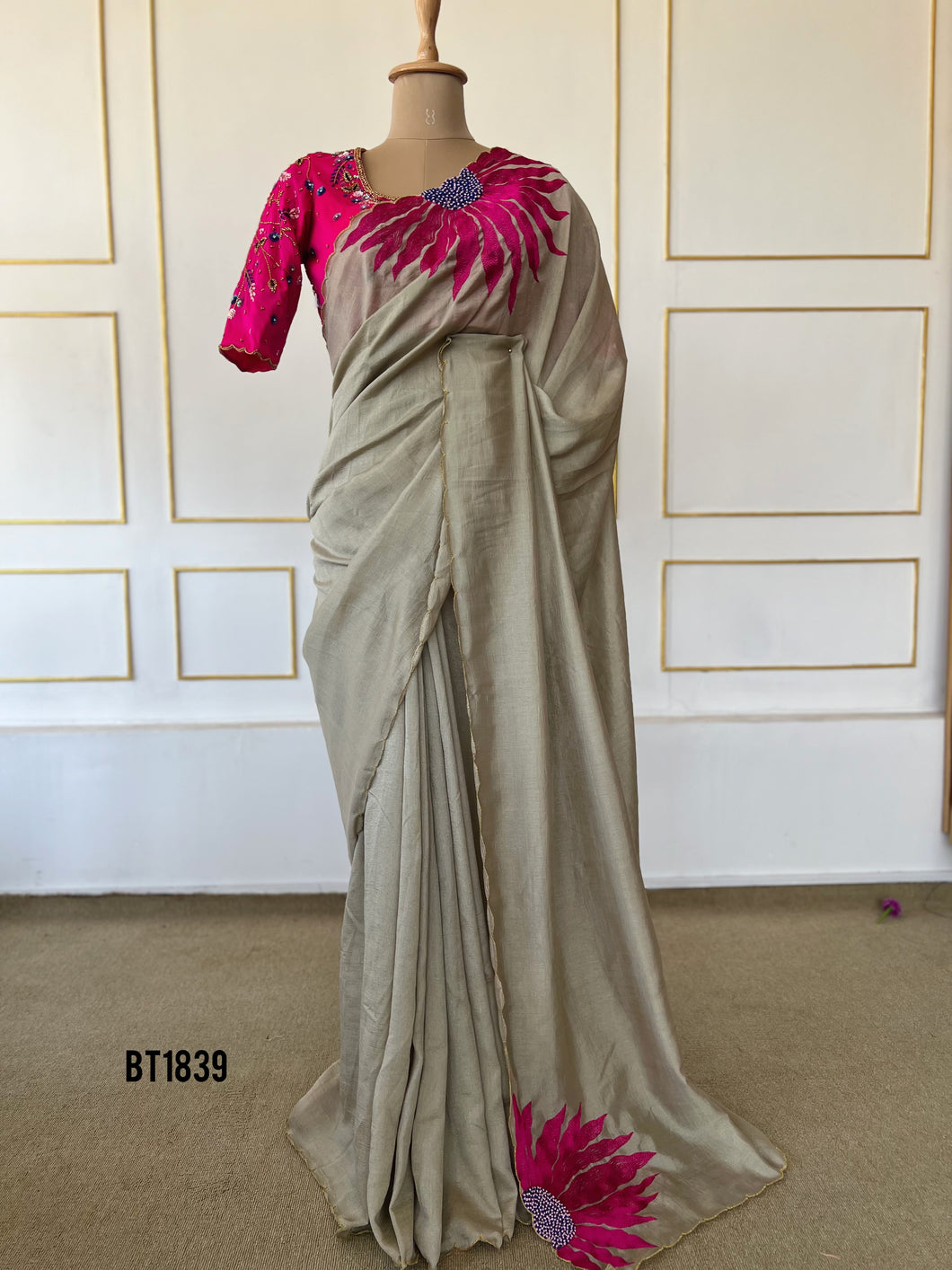 BT1839 Blush of Lotus  Elegance Saree