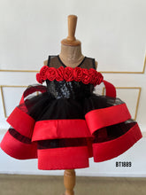 Load image into Gallery viewer, BT1889 Crimson Charm Layered Dress - Radiant Rosette
