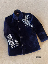 Load image into Gallery viewer, BT1963 Luxurious Navy Blue Baby Boys Party Wear Jacket – Perfect for Special Occasions
