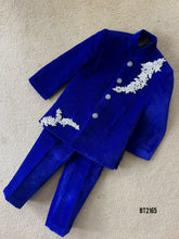 Load image into Gallery viewer, BT2165  Majestic Blue Velvet Party Wear Ensemble for Little Boys 💎👑
