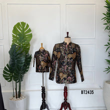 Load image into Gallery viewer, BT2435 Designer Dad and Son Combo Jacket Set with Royal Lion Jungle Theme

