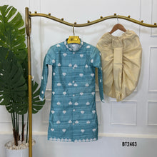 Load image into Gallery viewer, 🌿 BT2463 Aqua Serenity Dad Kurta with Dhoti Pants
