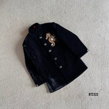 Load image into Gallery viewer, BT2322 🐉 Midnight Majesty Black Jodhpuri – A Royal Statement! ✨👑
